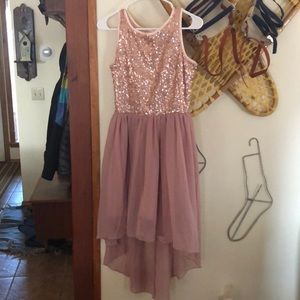 Sequin high-low dress